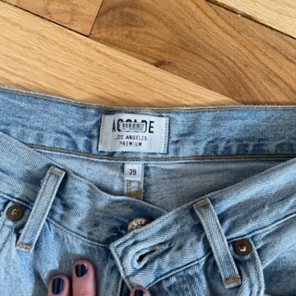 Agolde Light Blue Straight Leg Jeans - Picture 4 of 6